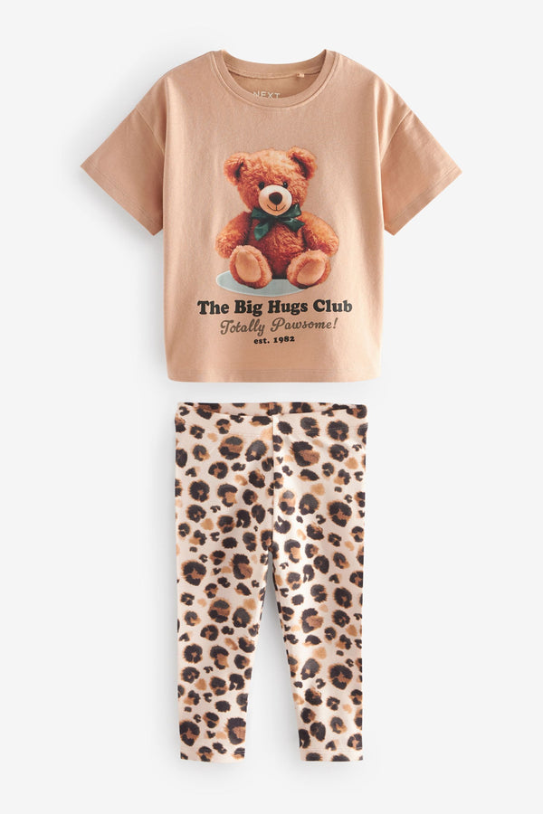 Brown Bear Short Sleeve T-Shirt and Leggings Set (3mths-7yrs)