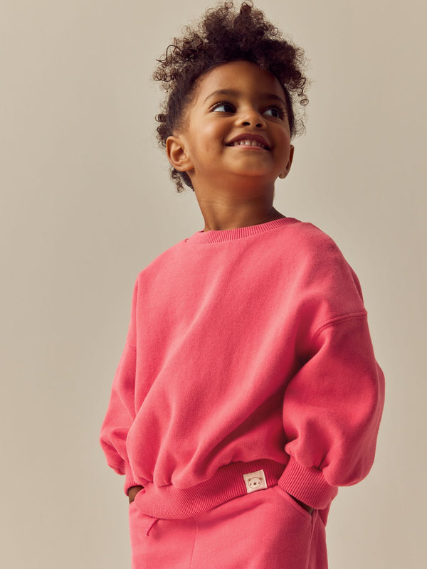 Coral Red Crew Sweatshirt (3mths-7yrs)