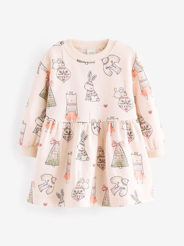 Cream Christmas Sweat Dress(immediate)