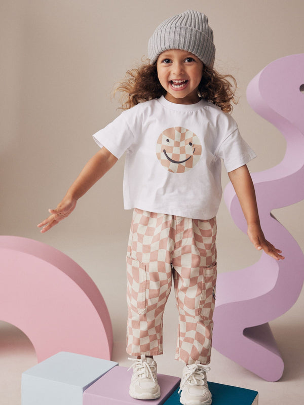Pink 100% Cotton T-Shirts And Trousers Set (3mths-7yrs)