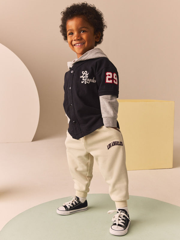 Black/White Varsity Hoodie and Joggers Set (3mths-7yrs)