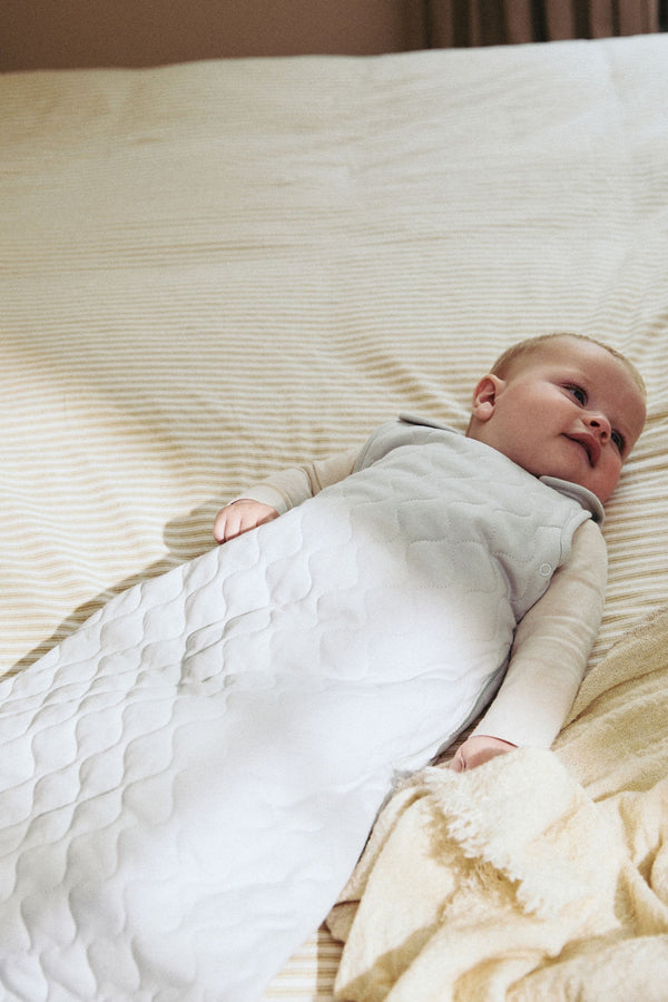 Grey Quilted 2.5 Tog Baby 100% Cotton Sleep Bag