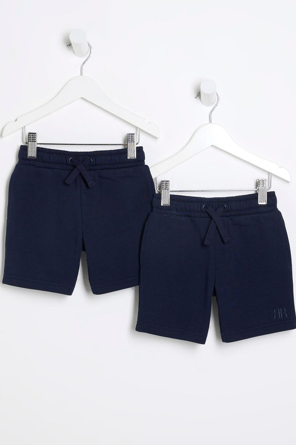 River Island Blue Boys Cotton Shorts 2 Pack