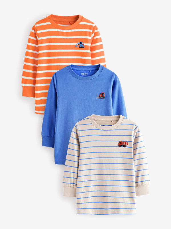 Multi Long Sleeve T-Shirts 3 Pack (3mths-7yrs)