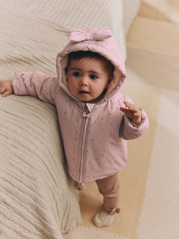 Mauve/Purple Baby Hooded Puffer Coat (0mths-2yrs)