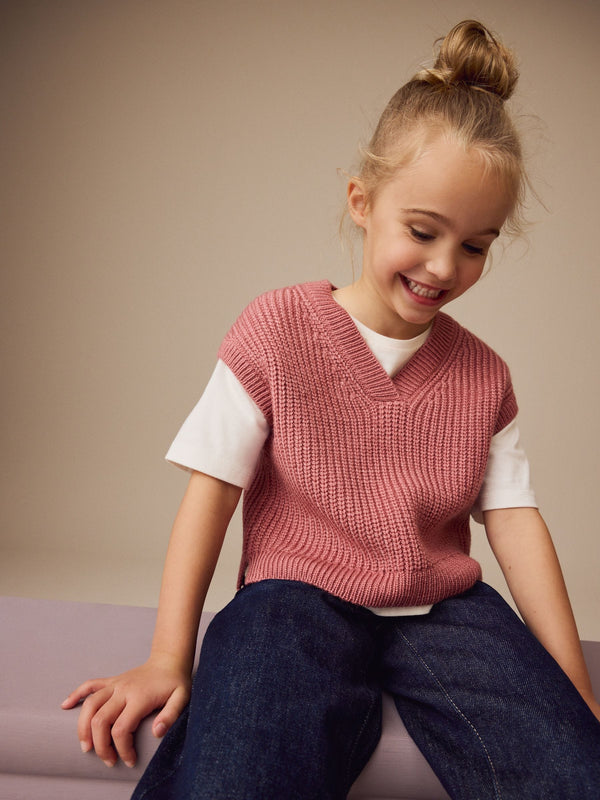 Pink Knitted Tank (3-16yrs)