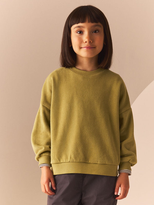 Green Oversized Cosy Rib Sweatshirt (3-16yrs)