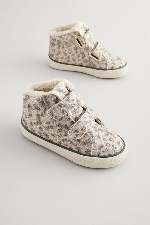 Animal Shimmer Wide Fit (G) High Top Trainers