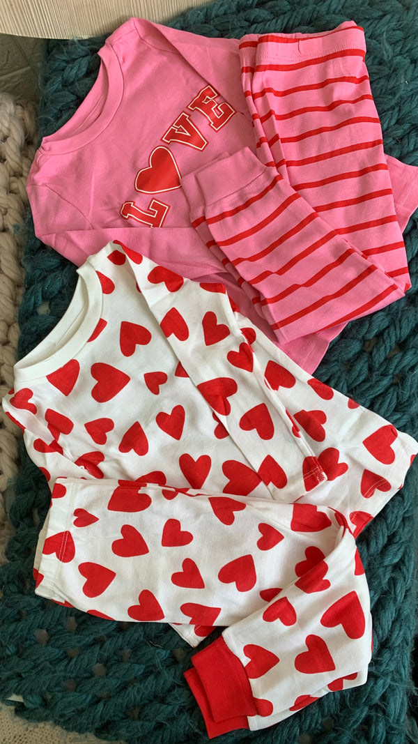 2 pk hearts cotton pyjama