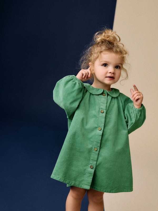 Green 100% Cotton Shirt Dress (immediate)