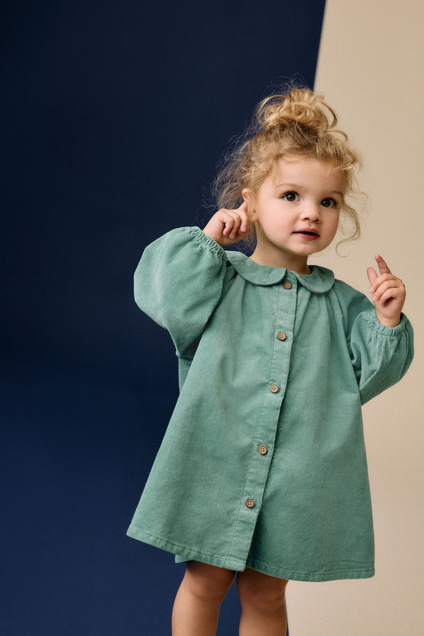 Green 100% Cotton Shirt Dress (3mths-8yrs)