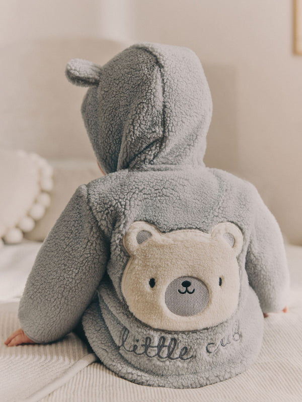 Grey Bear Cosy Borg Fleece Baby Jacket