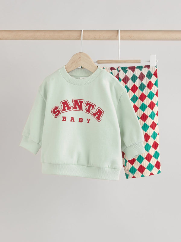 Bright Santa Baby Christmas Cosy Sweatshirt and Joggers Set (0mths-2yrs)