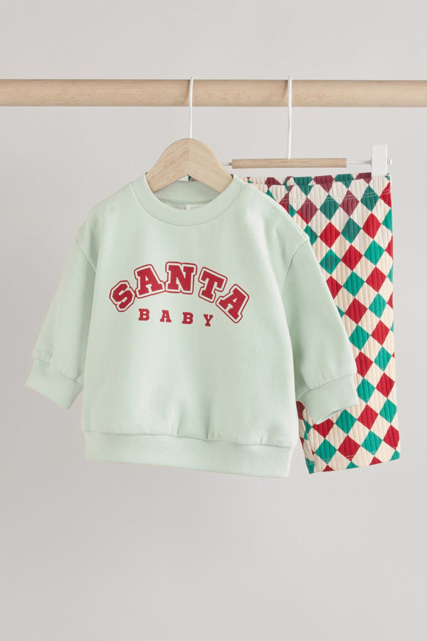 Bright Santa Baby Christmas Cosy Sweatshirt and Joggers Set (0mths-2yrs)