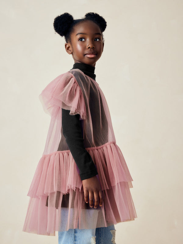 Pink 2-in-1 Mesh Party Dress (3-16yrs)