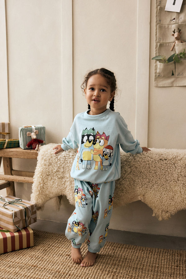 Blue Bluey 100% Cotton License Christmas Pyjamas (12mths-10yrs)