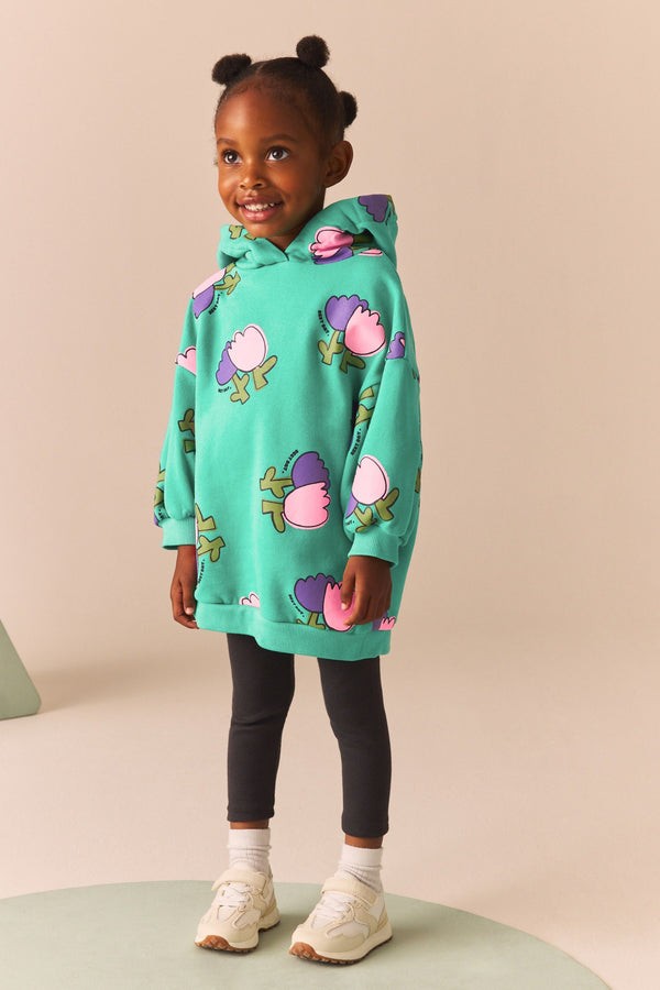 Green Hooded Sweat Dress (3mths-7yrs)