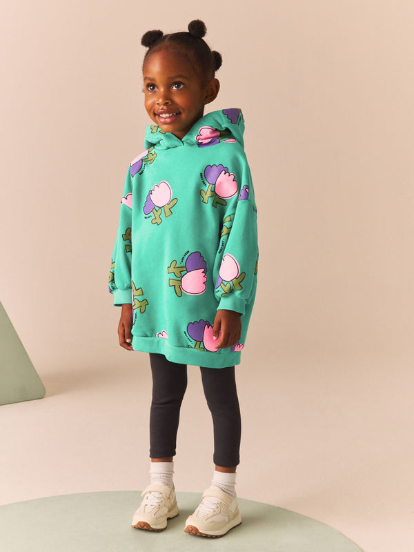 Green Hooded Sweat Dress (3mths-7yrs)