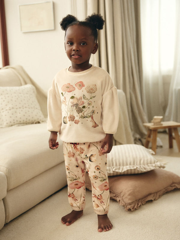 Neutral Cream Fairy Cosy Fleece Pyjamas (9mths-10yrs)