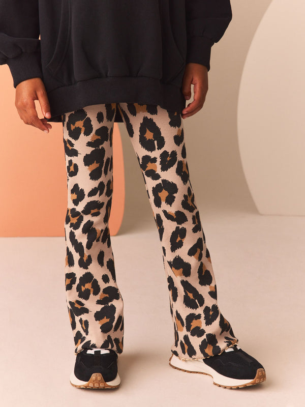 Animal 1 Pack Rib Flare Leggings (3-16yrs)