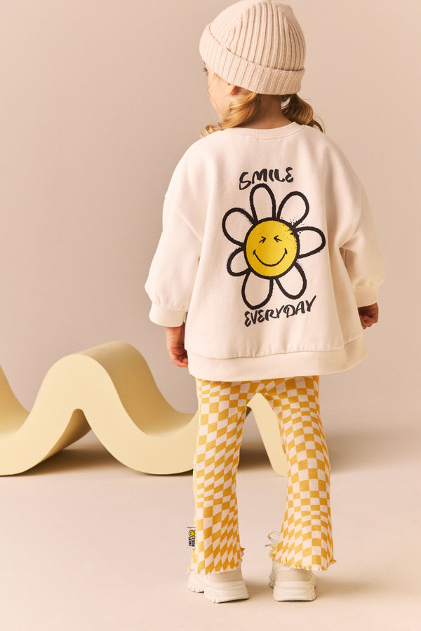 Cream Smiley World Flare Set (3mths-7yrs)