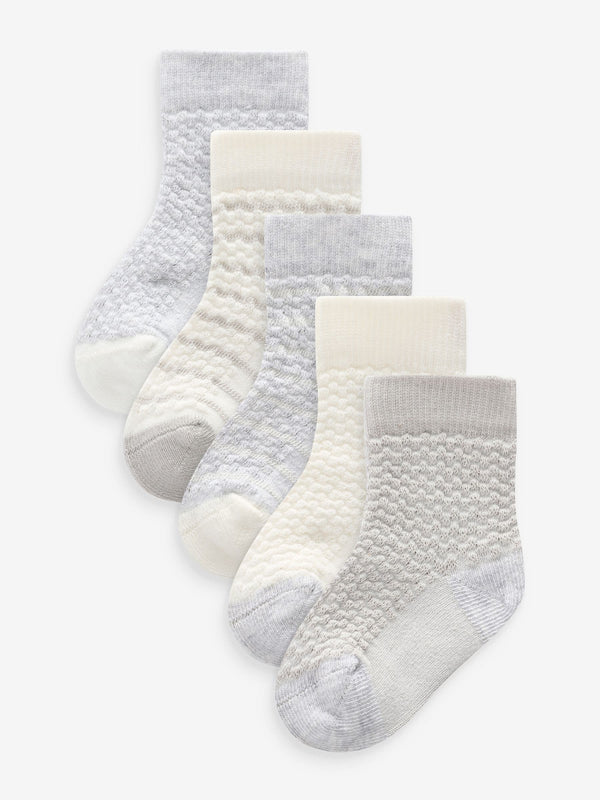 Grey Baby Socks 5 Pack (0mths-2yrs)