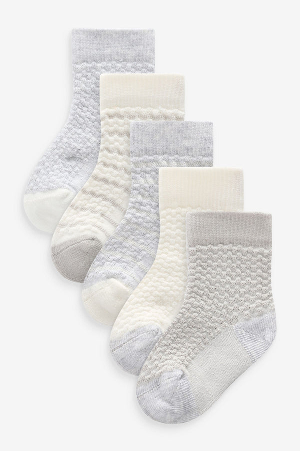 Grey Baby Socks 5 Pack (0mths-2yrs)