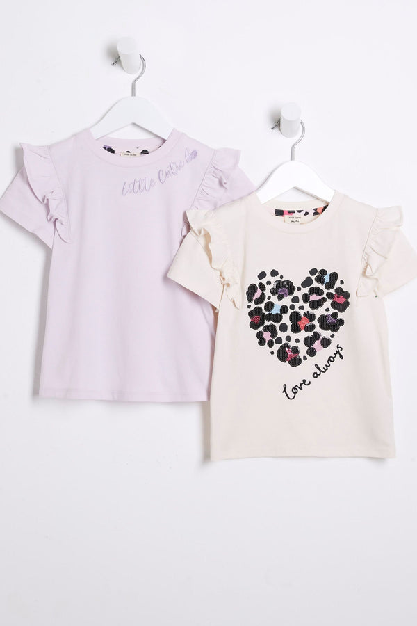 River Island Girls Leopard Print Multipack T-Shirts