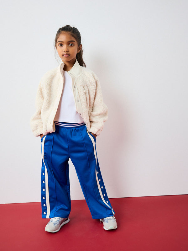 Blue Wide Leg Popper Joggers (3-16yrs)