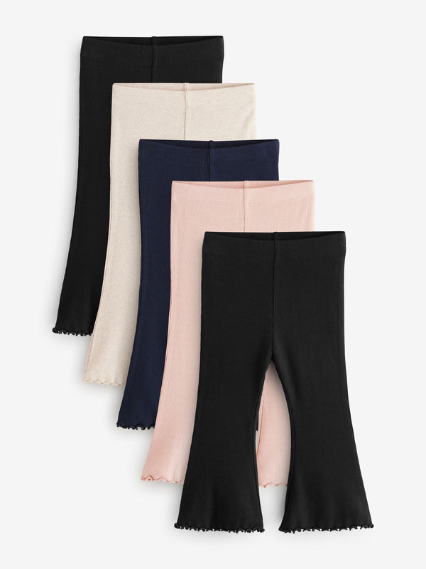 Multi Ribbed Flare Leggings 5 Pack (3mths-7yrs)