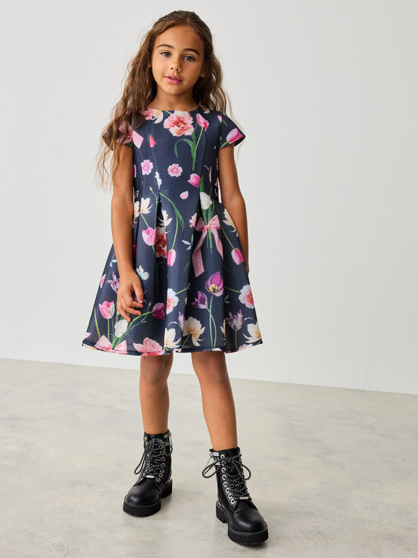 Baker by Ted Baker Navy Floral Airtex Scuba Dress