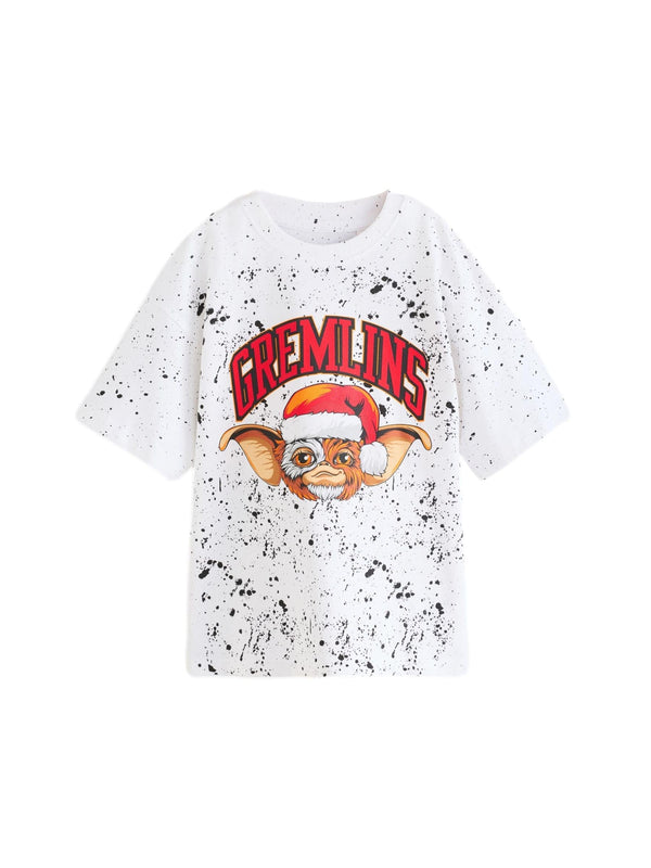 White Ground Licensed Christmas Gremlins 100% Cotton T-Shirt (3-16yrs)