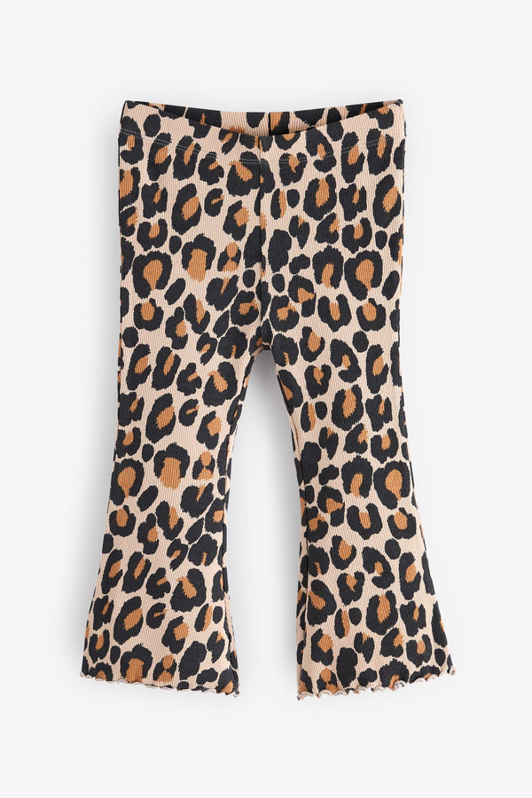 Animal Leopard Print Rib Flare Leggings (3mths-7yrs)