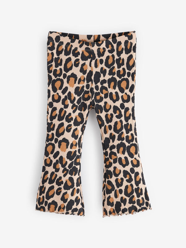 Animal Leopard Print Rib Flare Leggings (3mths-7yrs)