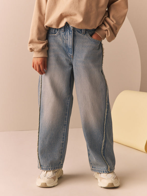 Denim Tint Wide Leg 100% Cotton Jeans (3-16yrs)
