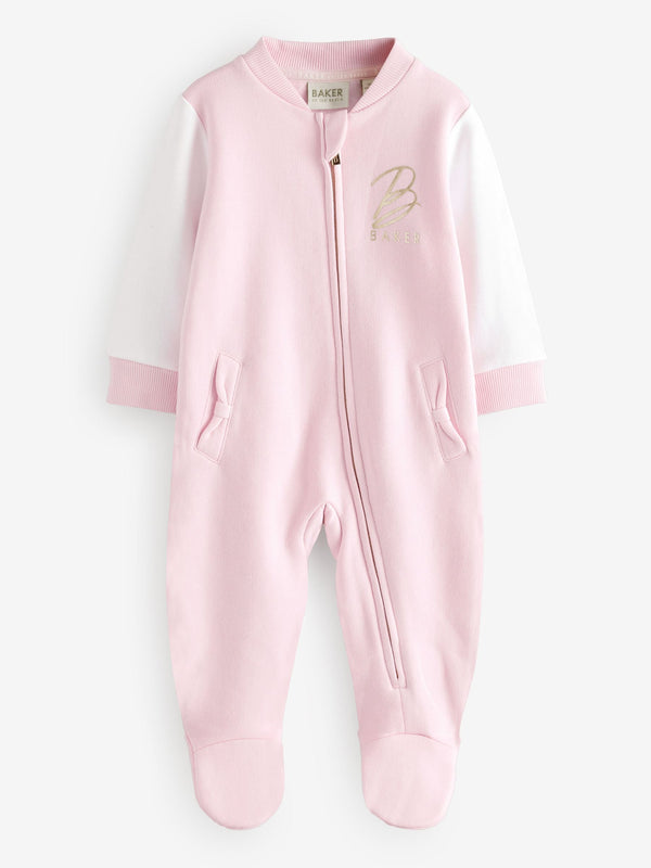 Baker by Ted Baker Pink Varsity 100% Cotton Pramsuit