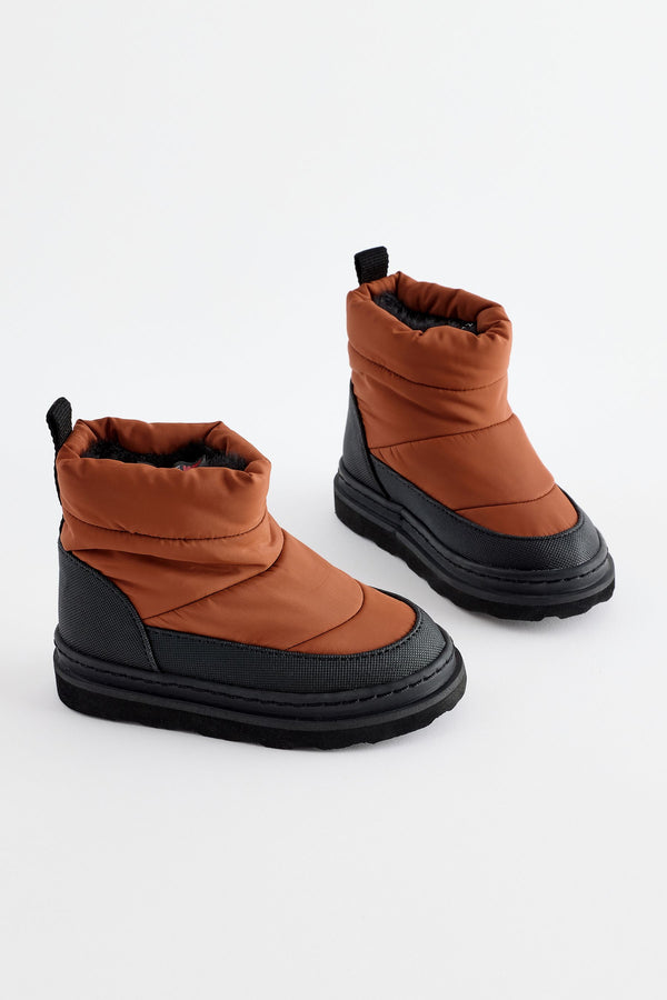 Brown Quilted Warm Lined Water Repellant Boots