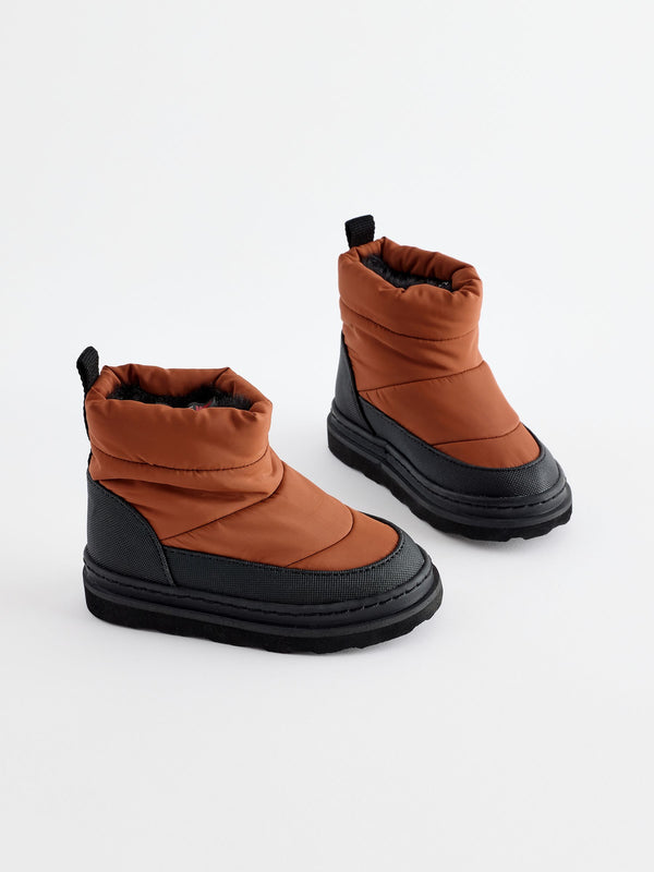 Brown Quilted Warm Lined Water Repellant Boots