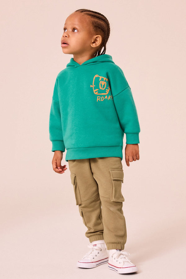 Green/Tan Utility Hoodie and Carpenter Joggers Set (3mths-7yrs)