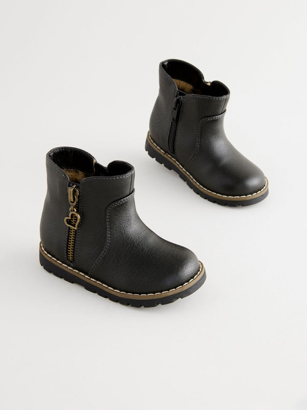 Black Wide Fit (G) Chelsea Zip Ankle Boots