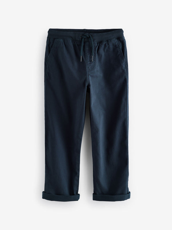 Navy Blue Wide Fit Rib Waist Pull-On Trousers (3-16yrs)