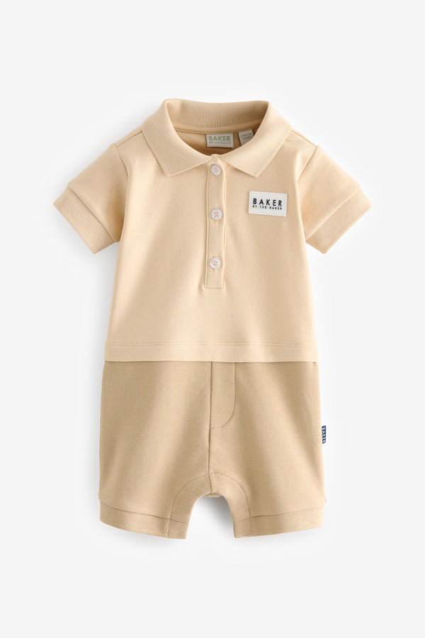 Neutral Baker by Ted Baker 100% Cotton Polo Romper