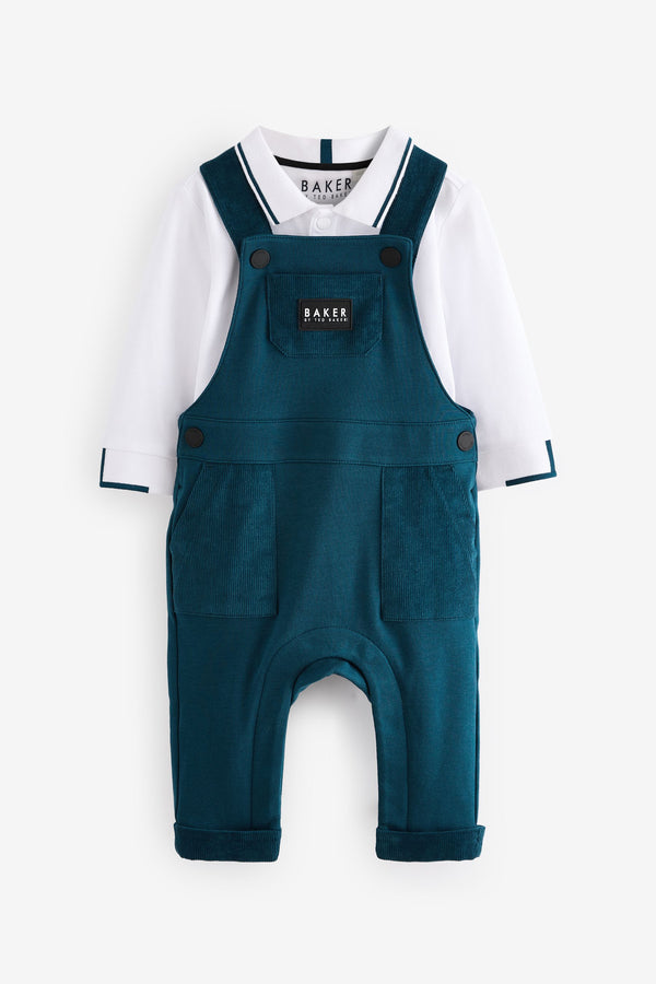 Baker by Ted Baker Teal Blue Dungaree And Polo Set