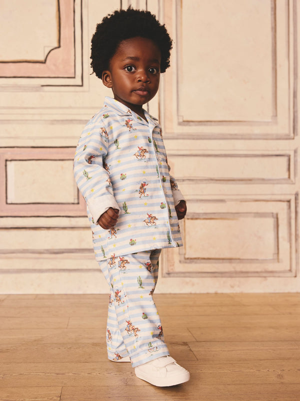 Cath Kidson Blue/White Cowboy Single Button Through Pyjamas