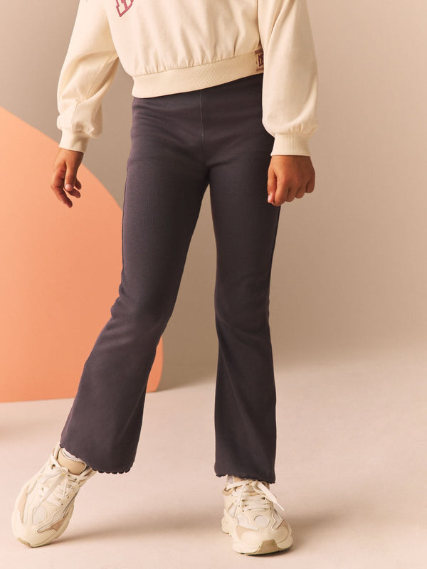 Charcoal Grey 1 Pack Rib Flare Leggings (3-16yrs)
