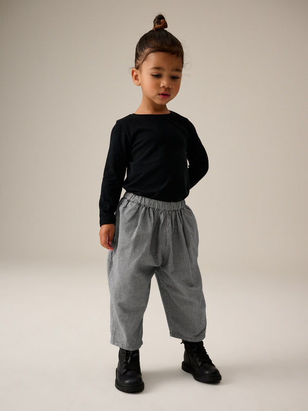 Black/White 100% Cotton Check Trousers (3mths-7yrs)
