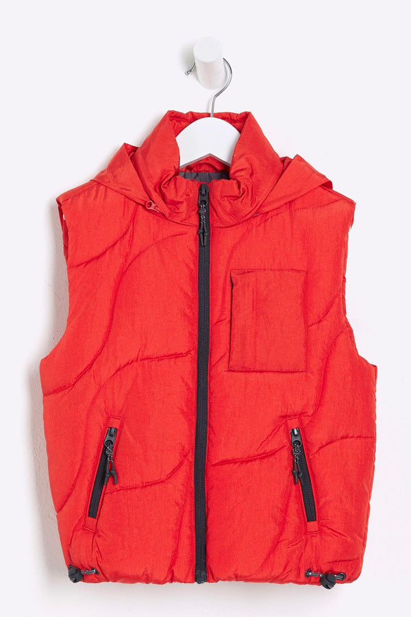 River Island Red Boys Wave Gilet