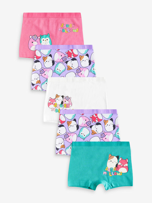 Purple/Green Squishmallow Short Briefs 5 Pack (5-14yrs)