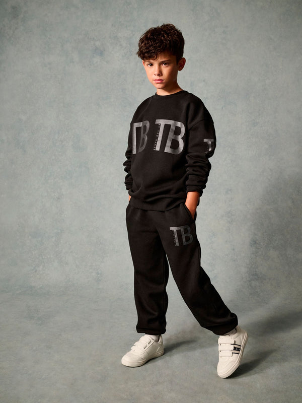 Baker by Ted Baker Black Oversized Sweatshirt and Joggers Set