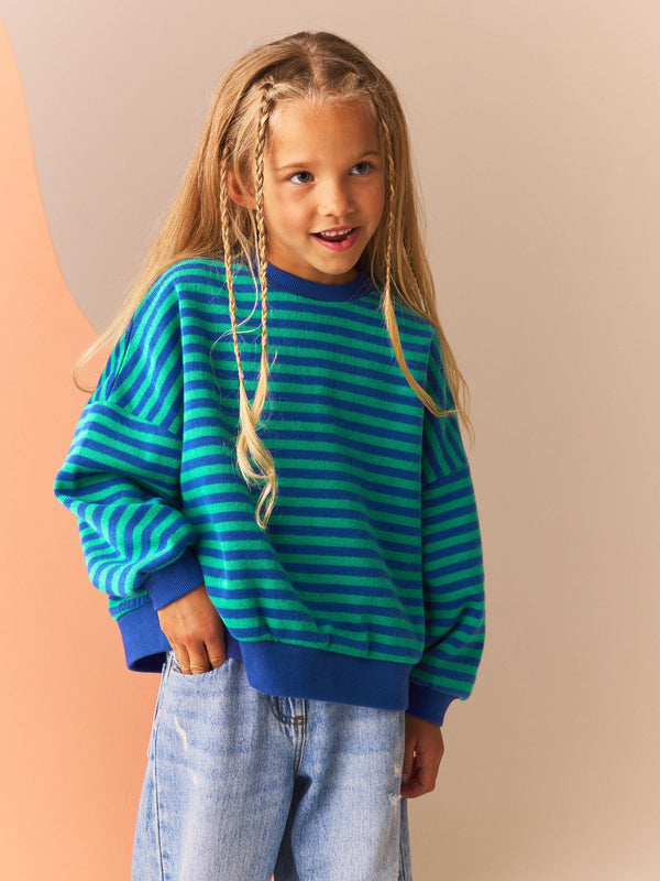 Blue Oversized Cosy Rib Sweatshirt (3-16yrs)